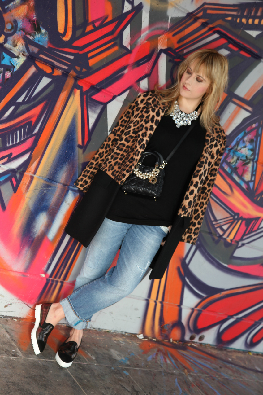 Sunday's look: cappotto animalier e slippers dorate, alessia milanese, thechilicool, fashion blog, fashion blogger, lady dior bag