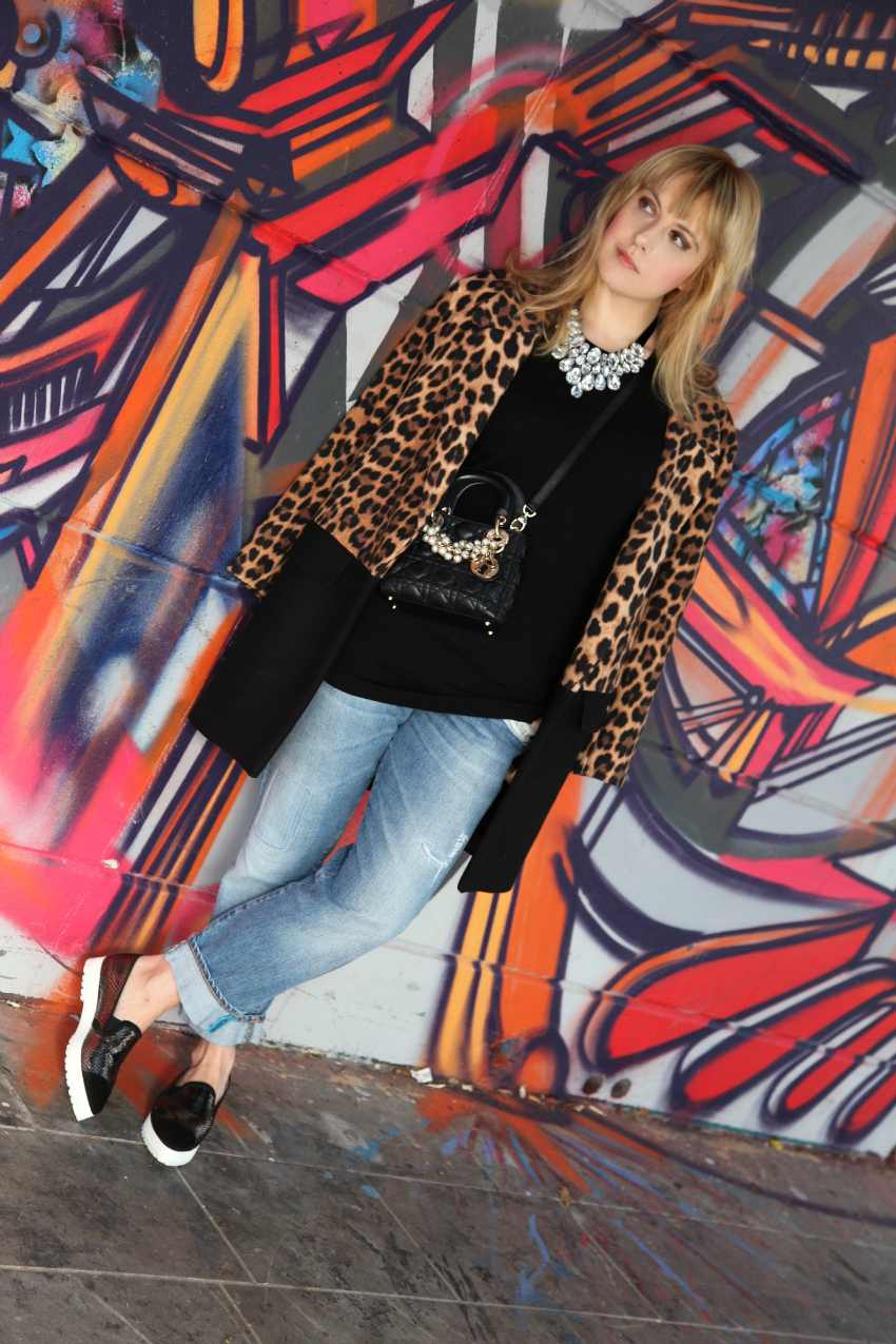 Sunday's look: cappotto animalier e slippers dorate, alessia milanese, thechilicool, fashion blog, fashion blogger, lady dior bag